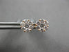 ESTATE 1.0CT DIAMOND 18KT ROSE GOLD 3D CLASSIC FLOWER INVISIBLE STUD EARRINGS