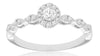 ESTATE .33CT DIAMOND 14KT WHITE GOLD ROUND FLOWER MARQUISE SHAPE ENGAGEMENT RING