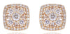 .61CT DIAMOND 14KT WHITE GOLD 3D ROUND & BAGUETTE FLOWER SQUARE STUD EARRINGS