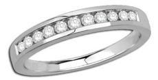 0.25CT DIAMOND 14KT WHITE GOLD 3D ROUND CHANNEL SEMI ETERNITY ANNIVERSARY RING