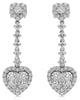 1.71CT DIAMOND 18KT WHITE GOLD 3D TRIPLE HEART BY THE YARD LOVE HANGING EARRINGS