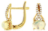 1.1CT DIAMOND & AAA OPAL 14KT YELLOW GOLD OVAL & ROUND INFINITY HANGING EARRINGS