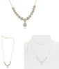 ESTATE 3.0CT DIAMOND 14KT YELLOW GOLD ROUND MULTI FLOWER TEAR DROP LOVE NECKLACE