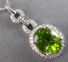 LARGE 2.40CT DIAMOND & AAA PERIDOT 14KT WHITE GOLD OVAL & ROUND FLOATING PENDANT