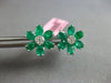 2.07CT DIAMOND & AAA EMERALD 18KT WHITE GOLD OVAL & ROUND FLOWER STUD EARRINGS