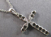 ESTATE .20CT DIAMOND 14KT WHITE GOLD CLASSIC FLORAL CROSS FLOATING PENDANT
