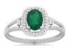 .80CT DIAMOND & AAA EMERALD 14KT WHITE GOLD 3D OVAL & ROUND FRIENDSHIP LOVE RING