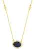1.74CT DIAMOND & AAA SAPPHIRE 14KT YELLOW GOLD OVAL & ROUND BY THE YARD NECKLACE