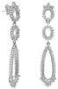 LARGE 1.43CT DIAMOND 14K WHITE GOLD FLORAL TEAR DROP SEMI MOUNT HANGING EARRINGS