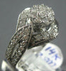 ESTATE LARGE 1.80CT DIAMOND 14KT WHITE GOLD FLOWER CLUSTER FRIENDSHIP LOVE RING