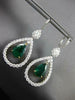 EXTRA LARGE 10.16CT DIAMOND & AAA EMERALD 18KT TWO TONE GOLD 3D HANGING EARRINGS