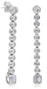 2.0CT DIAMOND 18KT WHITE GOLD 3D ROUND & BAGUETTE CLASSIC FUN HANGING EARRINGS