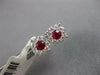 ESTATE .90CT DIAMOND & AAA RUBY 18KT WHITE GOLD 3D ROUND FLOWER STUD EARRINGS