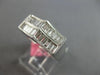 WIDE .87CT DIAMOND 18KT WHITE GOLD 3D BAGUETTE 2 ROW FILIGREE CHANNEL FUN RING