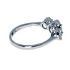 ESTATE .66CT DIAMOND 18K WHITE GOLD FLOWER CLUSTER PAST PRESENT FUTURE LOVE RING