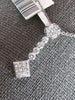 .50CT DIAMOND 14KT WHITE GOLD 3D ROUND & PRINCESS FLOWER LARIAT FLOATING PENDANT