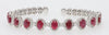 8.38CT DIAMOND & AAA RUBY 18KT WHITE GOLD OVAL & ROUND FLEXIBLE BANGLE BRACELET