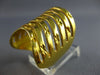 ESTATE LARGE 14KT YELLOW GOLD MULTI ROW DIAMOND CUT MULTI STAR FUN RING #27741