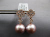 .77CT DIAMOND & AAA PINK SOUTH SEA PEARL 18KT ROSE GOLD FLOWER HANGING EARRINGS