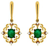 .78CT DIAMOND & AAA EMERALD 14KT YELLOW GOLD 3D OVAL & ROUND FILIGREE EARRINGS