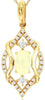 .42CT DIAMOND & AAA OPAL 14KT YELLOW GOLD OVAL & ROUND LEAF FUN FLOATING PENDANT