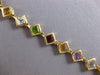 12.6CT AAA MULTI GEM 14KT YELLOW GOLD 3D PRINCESS GEOMETRICAL TENNIS BRACELET
