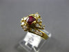 ANTIQUE .96CT DIAMOND & AAA PIGEON BLOOD RUBY 18KT YELLOW GOLD FLORAL LOVE RING
