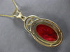 EXTRA LARGE 13.40CT DIAMOND & AAA RED OPAL 14KT YELLOW GOLD 3D FLOATING PENDANT