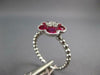ESTATE 1.89CT DIAMOND & AAA RUBY 18KT WHITE GOLD FLOWER STAR FILIGREE LOVE RING