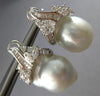 EXTRA LARGE 2.27CT DIAMOND & AAA SOUTH SEA PEARL 18K WHITE GOLD CLIP ON EARRINGS