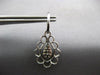 LARGE 1.75CT DIAMOND 14KT WHITE GOLD 3D FLOWER TEAR DROP HUGGIE HANGING EARRINGS