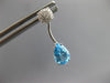 1.8CT DIAMOND & AAA BLUE TOPAZ 14K WHITE GOLD PEAR SHAPE FLOWER HANGING EARRINGS
