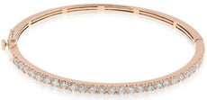 2.10CT DIAMOND 18KT ROSE GOLD ROUND CLASSIC SEMI ETERNITY CUFF BANGLE BRACELET