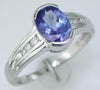 Estate 1.41Ct Diamond & AAA Tanzanite 14Kt White Gold 3D Oval & Round Engagement Ring
