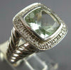 LARGE 3.55CT DIAMOND & AAA GREEN AMETHYST 14KT WHITE GOLD CUSHION HALO FUN RING