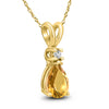 .67CT DIAMOND & AAA CITRINE 14KT YELLOW GOLD PEAR SHAPE & ROUND FLOATING PENDANT