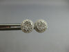 ESTATE .52CT DIAMOND 14KT WHITE GOLD 3D CLASSIC ROUND CLUSTER HALO STUD EARRINGS