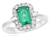 1.97CT DIAMOND & AAA EMERALD 14KT WHITE GOLD CLASSIC SQUARE HALO ENGAGEMENT RING