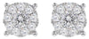 .80CT DIAMOND 14KT WHITE GOLD ROUND SOLITAIRE HALO FILIGREE FLORAL STUD EARRINGS