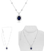10.64CT DIAMOND & AAA SAPPHIRE PLATINUM OVAL & ROUND FLOWER BY THE YARD PENDANT