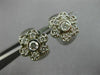 ESTATE .50CT ROUND DIAMOND 14KT WHITE GOLD CLASSIC FLOWER HUGGIE EARRINGS #21898