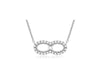 ESTATE .10CT DIAMOND 14KT WHITE GOLD 3D DOUBLE OPEN OVAL LOVE NECKLACE