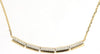 ESTATE .15CT DIAMOND 14KT WHITE & YELLOW GOLD CLASSIC FLEXIBLE BAR LOVE NECKLACE