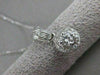 ANTIQUE .47CTW DIAMOND SOLITAIRE 14K WHITE GOLD PENDANT + CHAIN