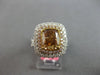 LARGE GIA 4.12CT WHITE PINK & MOCHA DIAMOND 18KT 2 TONE GOLD 3D ENGAGEMENT RING