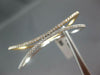 LARGE .49CT DIAMOND 18K WHITE & ROSE GOLD 3D CRISS CROSS DOUBLE FINGER LOVE RING