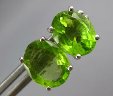 ESTATE 2.80CT AAA PERIDOT 14KT WHITE GOLD 3D CLASSIC OVAL STUD EARRINGS