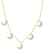ESTATE .47CT DIAMOND 14KT YELLOW GOLD 3D MULTI MOON BY THE YARD LOVE NECKLACE