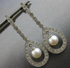 .45CT DIAMOND & AAA SOUTH SEA PEARL 14KT WHITE GOLD TEAR DROP HANGING EARRINGS