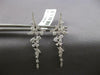 LARGE 1.20CT DIAMOND 18KT WHITE GOLD MULTI LEAF MOON CHANDELIER HANGING EARRINGS